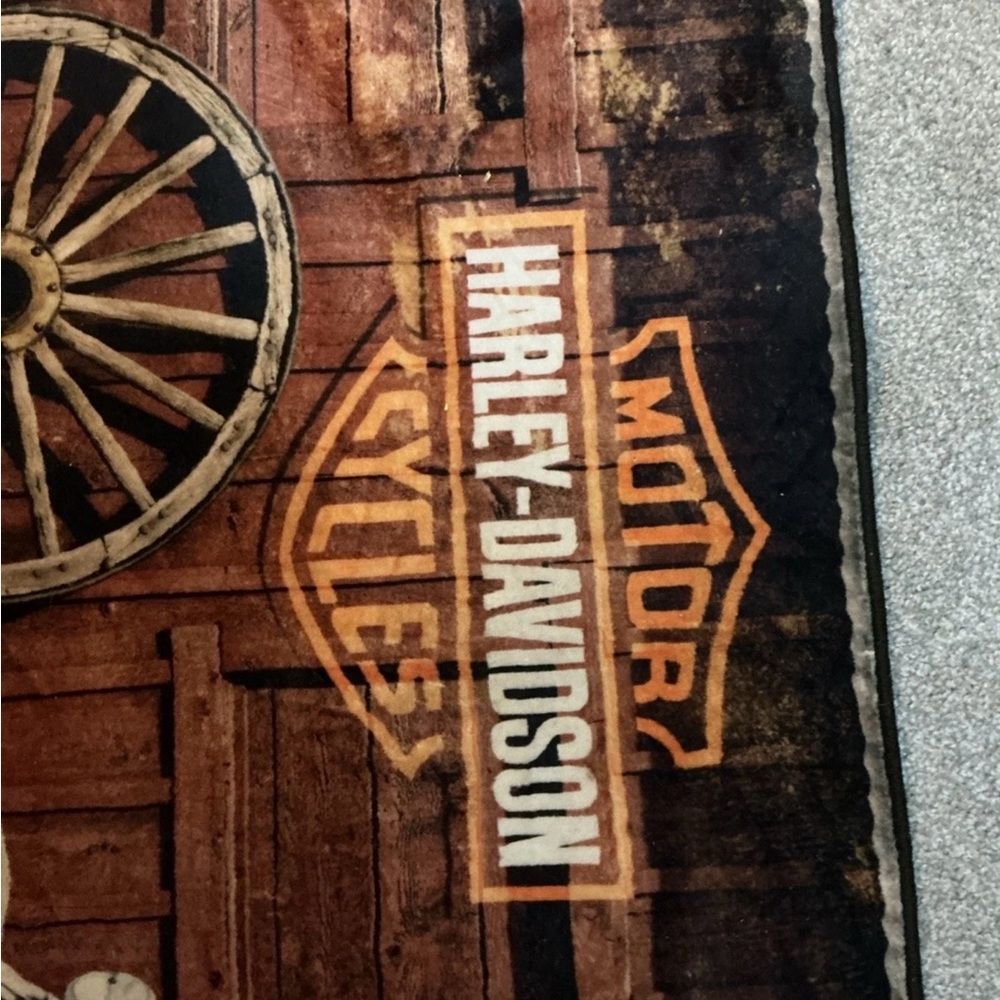 Harley-Davidson Rustic Brown and Black Door Mat - Picture 2 of 5